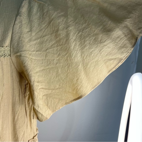 Peach puff beige ruffle lace dress BoHo style size small - Picture 10 of 14